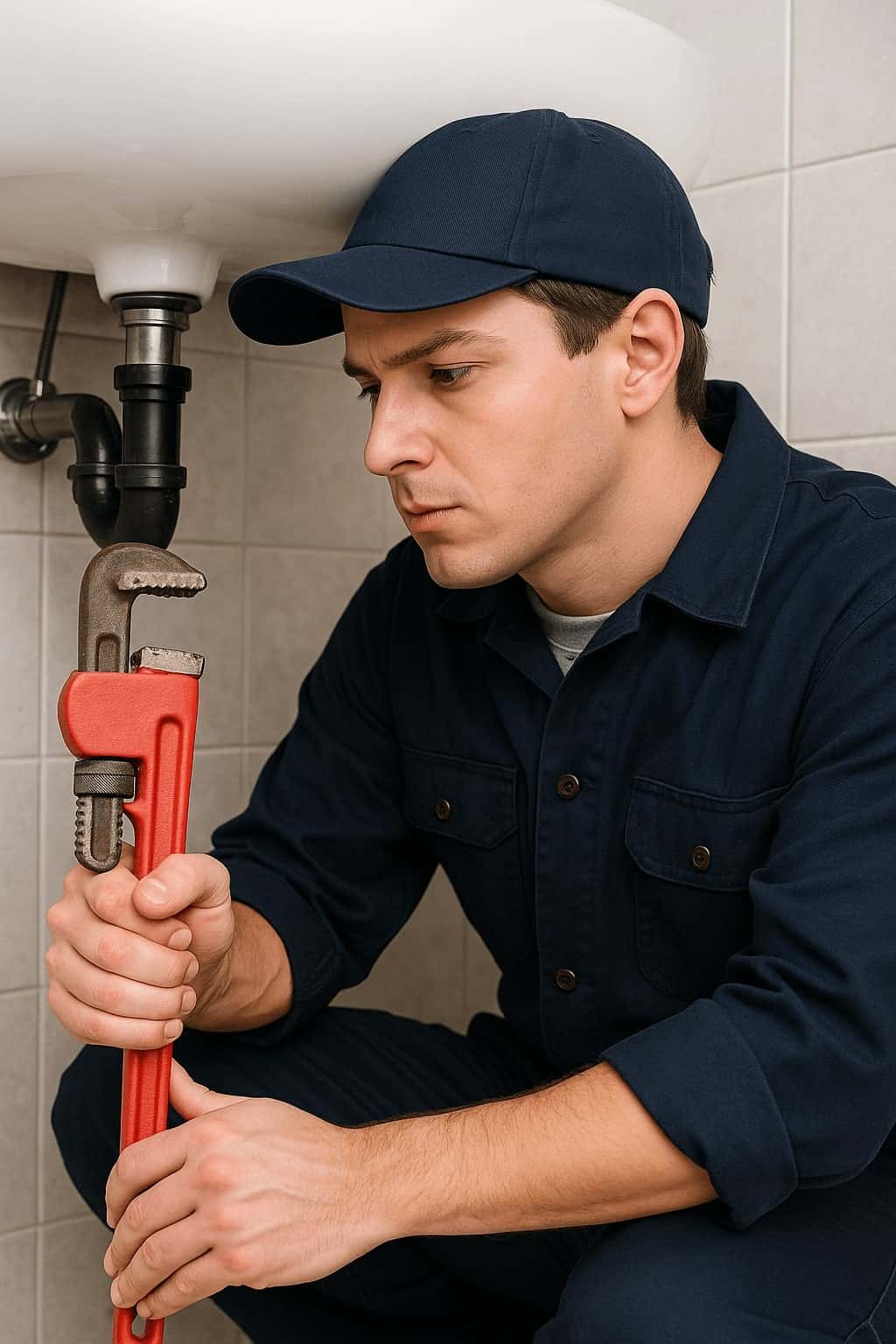 Plumber Fixing Sink leakage